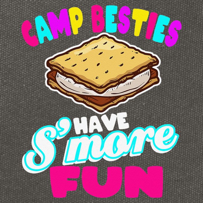 Camp Besties Best Friend Summer Camping Funny Smore Fun Cotton Canvas Backpack