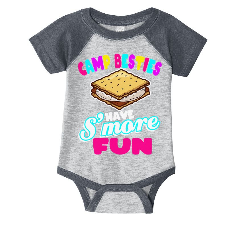 Camp Besties Best Friend Summer Camping Funny Smore Fun Infant Baby Jersey Bodysuit