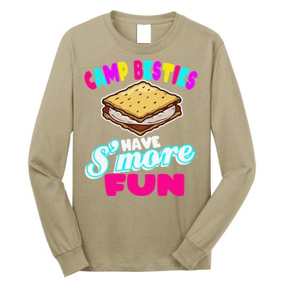 Camp Besties Best Friend Summer Camping Funny Smore Fun Long Sleeve Shirt