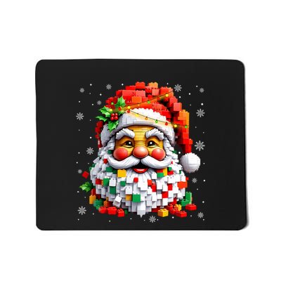 Christmas Builder Block Brick Building Santa Face Mousepad