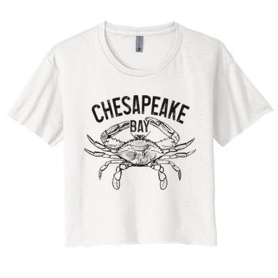 Chesapeake Bay Blue Crab Virginia Maryland Women's Crop Top Tee