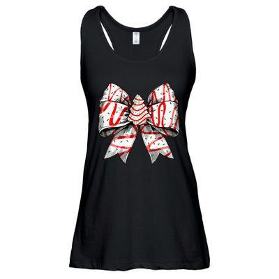 Coquette Bow Christmas Tree Cake Christmas Vibes Ladies Essential Flowy Tank