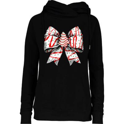 Coquette Bow Christmas Tree Cake Christmas Vibes Womens Funnel Neck Pullover Hood