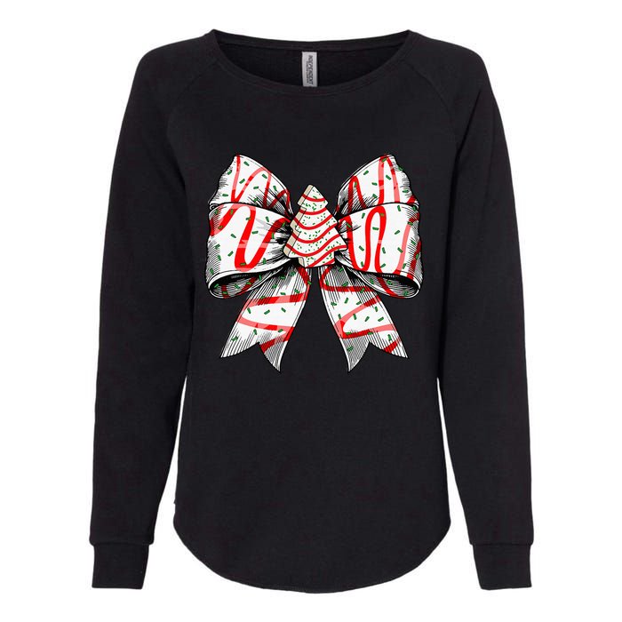 Coquette Bow Christmas Tree Cake Christmas Vibes Womens California Wash Sweatshirt