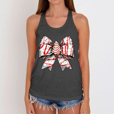 Coquette Bow Christmas Tree Cake Christmas Vibes Women's Knotted Racerback Tank