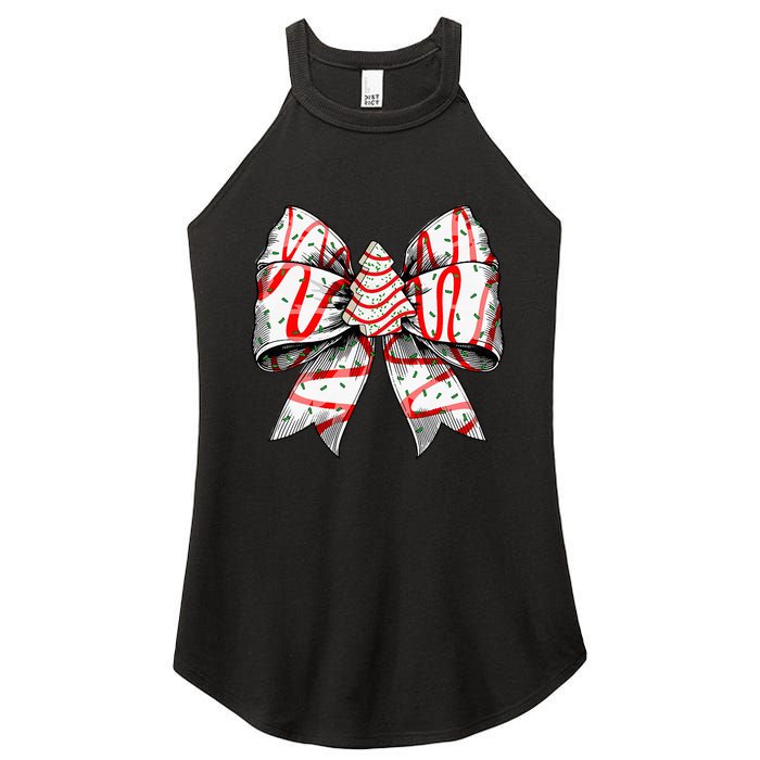 Coquette Bow Christmas Tree Cake Christmas Vibes Women's Perfect Tri Rocker Tank