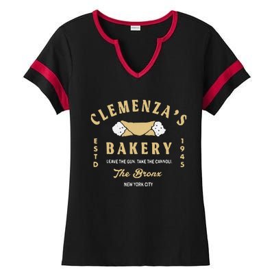 ClemenzaS Bakery Ladies Halftime Notch Neck Tee