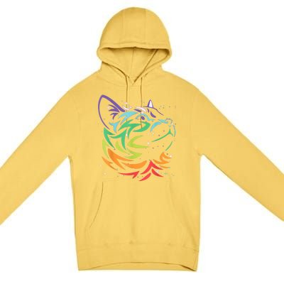 Cat Beautiful Colors For Cat Lovers Cute Cat Premium Pullover Hoodie