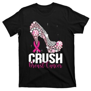 Crush Breast Cancer Awareness Bling Pink Ribbon T-Shirt