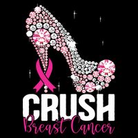 Crush Breast Cancer Awareness Bling Pink Ribbon Impact Tech Backpack