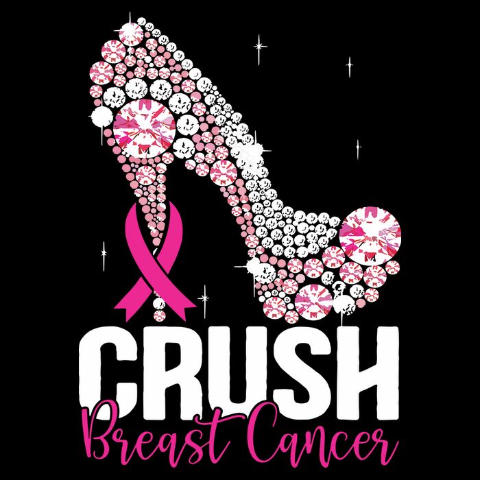 Crush Breast Cancer Awareness Bling Pink Ribbon Impact Tech Backpack