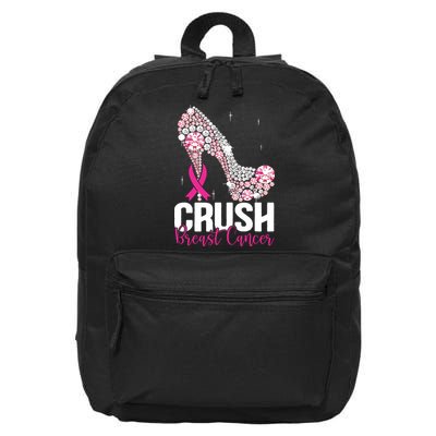 Crush Breast Cancer Awareness Bling Pink Ribbon 16 in Basic Backpack