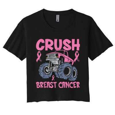 Crush Breast Cancer Awareness Truck pink Wo  Boy Women's Crop Top Tee