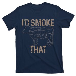 Chef Butcher Cook BBQ Id Smoke That Cow Beef Funny Gift T-Shirt