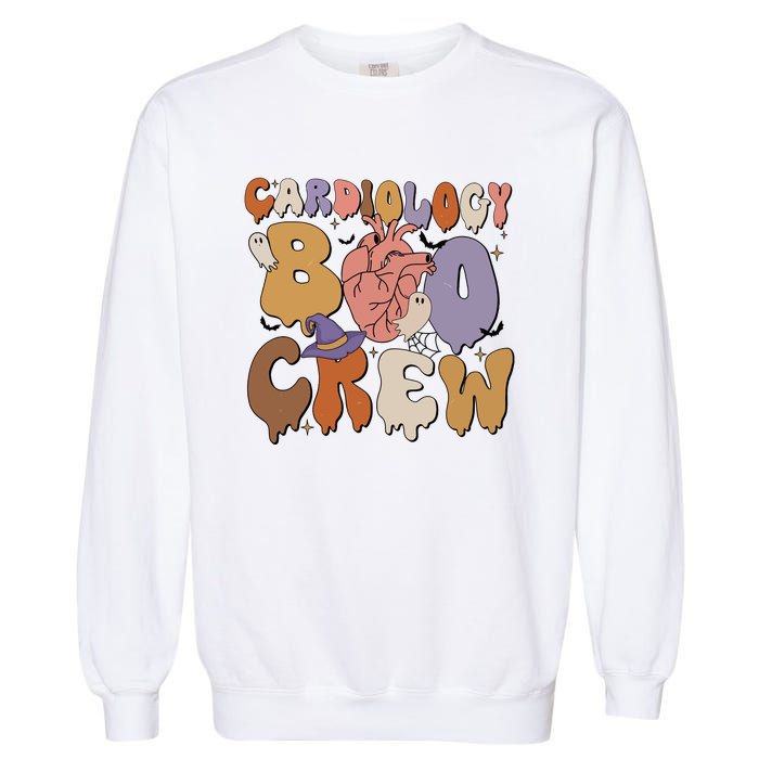 Cardiology Boo Crew Funny Halloween Spooky Garment-Dyed Sweatshirt