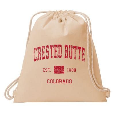 Crested Butte Colorado Co Vintage Sports Drawstring Bag