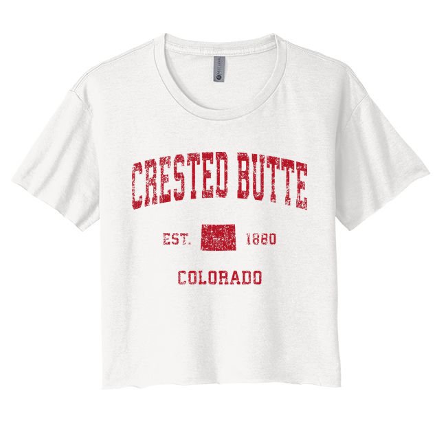 Crested Butte Colorado Co Vintage Sports Crop Top