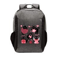 Cute Black Cat Lover Lovely Funny Cat Heart Vector Backpack