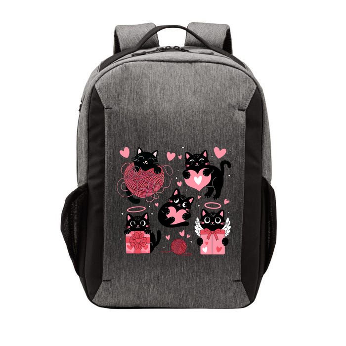 Cute Black Cat Lover Lovely Funny Cat Heart Vector Backpack