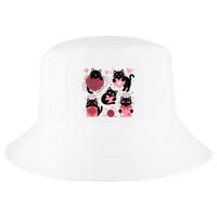 Cute Black Cat Lover Lovely Funny Cat Heart Cool Comfort Performance Bucket Hat