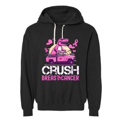 Crush Breast Cancer Awareness Monster Truck Garment-Dyed Fleece Hoodie