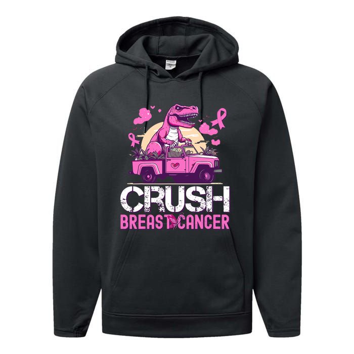 Crush Breast Cancer Awareness Monster Truck Performance Fleece Hoodie