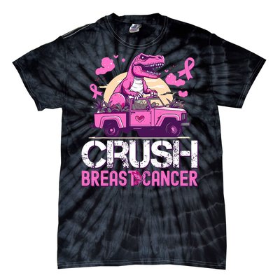 Crush Breast Cancer Awareness Monster Truck Tie-Dye T-Shirt