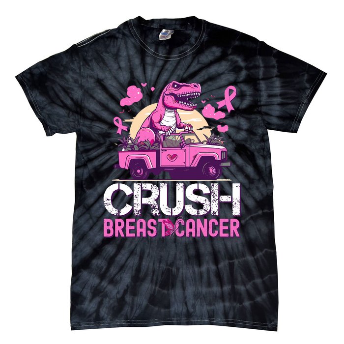 Crush Breast Cancer Awareness Monster Truck Tie-Dye T-Shirt