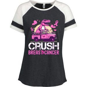 Crush Breast Cancer Awareness Monster Truck Enza Ladies Jersey Colorblock Tee