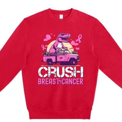 Crush Breast Cancer Awareness Monster Truck Premium Crewneck Sweatshirt