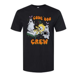 Code Boo Crew Funny Ghost Nurse Halloween Costume Nursing Softstyle CVC T-Shirt