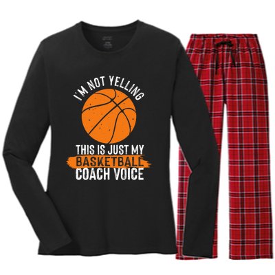 Cool Basketball Coach Basketball Coaching Voice Women's Long Sleeve Flannel Pajama Set 