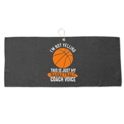 Cool Basketball Coach Basketball Coaching Voice Large Microfiber Waffle Golf Towel