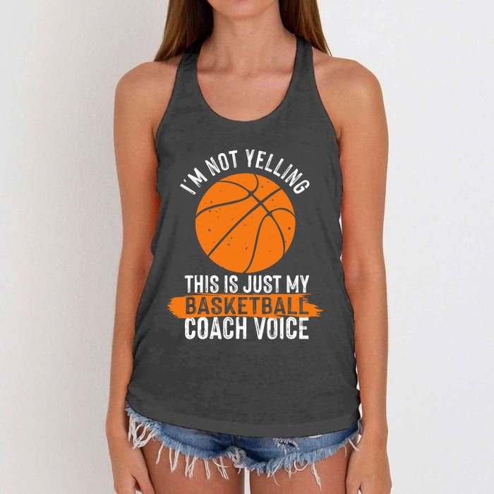 Cool Basketball Coach Basketball Coaching Voice Women's Knotted Racerback Tank