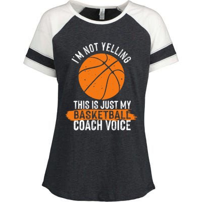 Cool Basketball Coach Basketball Coaching Voice Enza Ladies Jersey Colorblock Tee