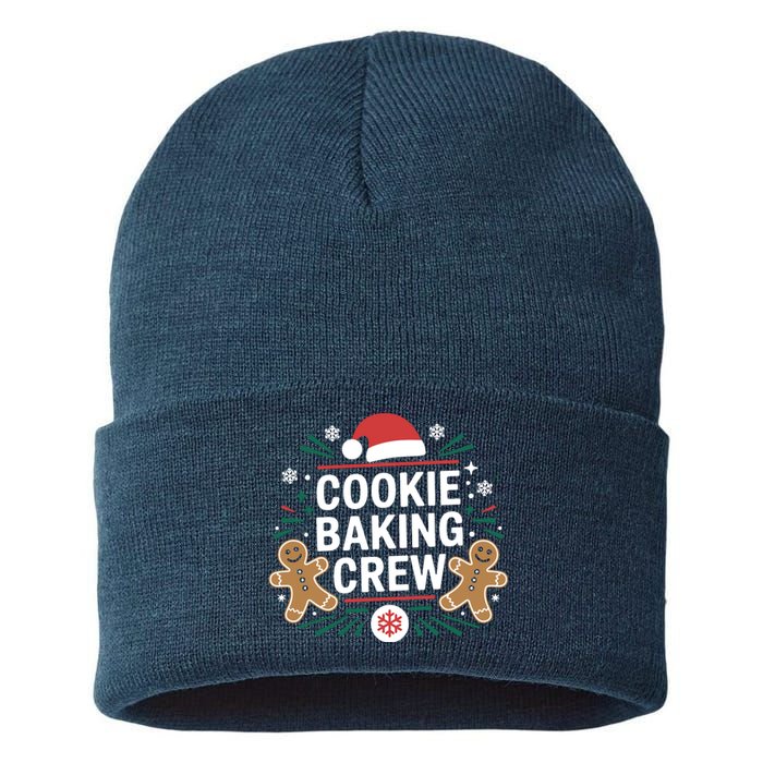 Cookie Baking Crew Funny Xmas Baking Lover Christmas Sustainable Knit Beanie