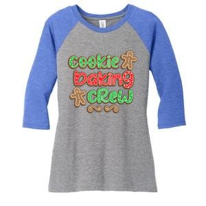 Cookie Baking Crew Christmas Holiday Bakers Gingerbread Gift Women's Tri-Blend 3/4-Sleeve Raglan Shirt