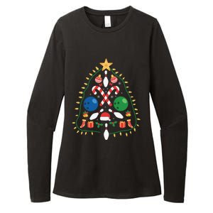 Cute Bowling Christmas Tree Lights Xmas Gift Gift Womens CVC Long Sleeve Shirt