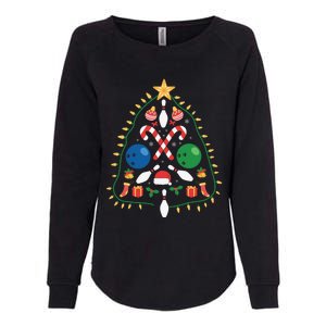 Cute Bowling Christmas Tree Lights Xmas Gift Gift Womens California Wash Sweatshirt