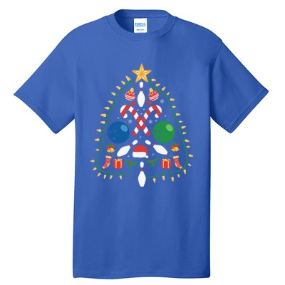 Cute Bowling Christmas Tree Lights Xmas Gift Gift Tall T-Shirt