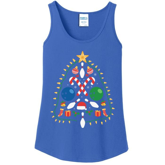 Cute Bowling Christmas Tree Lights Xmas Gift Gift Ladies Essential Tank