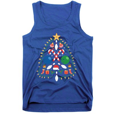 Cute Bowling Christmas Tree Lights Xmas Gift Gift Tank Top