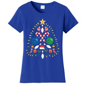 Cute Bowling Christmas Tree Lights Xmas Gift Gift Women's T-Shirt