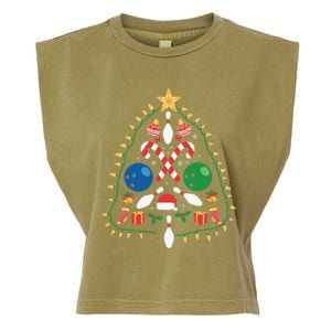 Cute Bowling Christmas Tree Lights Xmas Gift Gift Garment-Dyed Women's Muscle Tee