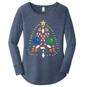 Cute Bowling Christmas Tree Lights Xmas Gift Gift Women's Perfect Tri Tunic Long Sleeve Shirt