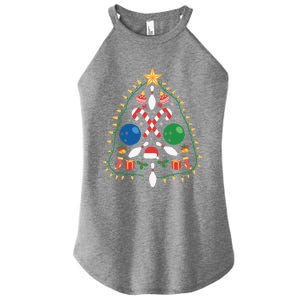 Cute Bowling Christmas Tree Lights Xmas Gift Gift Women's Perfect Tri Rocker Tank