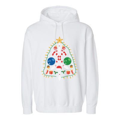 Cute Bowling Christmas Tree Lights Xmas Gift Gift Garment-Dyed Fleece Hoodie