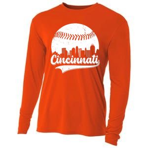 Cincinnati Baseball City Skyline Cooling Performance Long Sleeve Crew