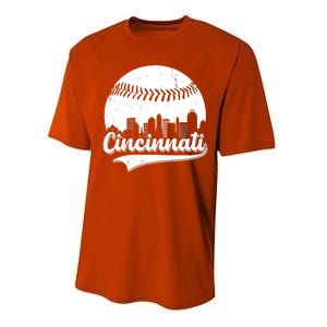 Cincinnati Baseball City Skyline Performance Sprint T-Shirt