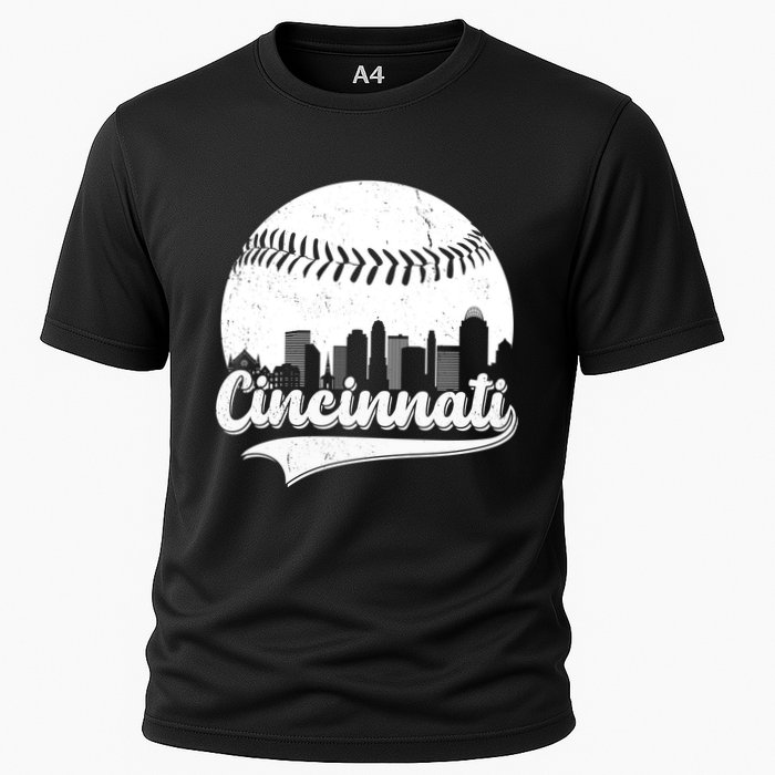 Cincinnati Baseball City Skyline Cooling Performance Crew T-Shirt